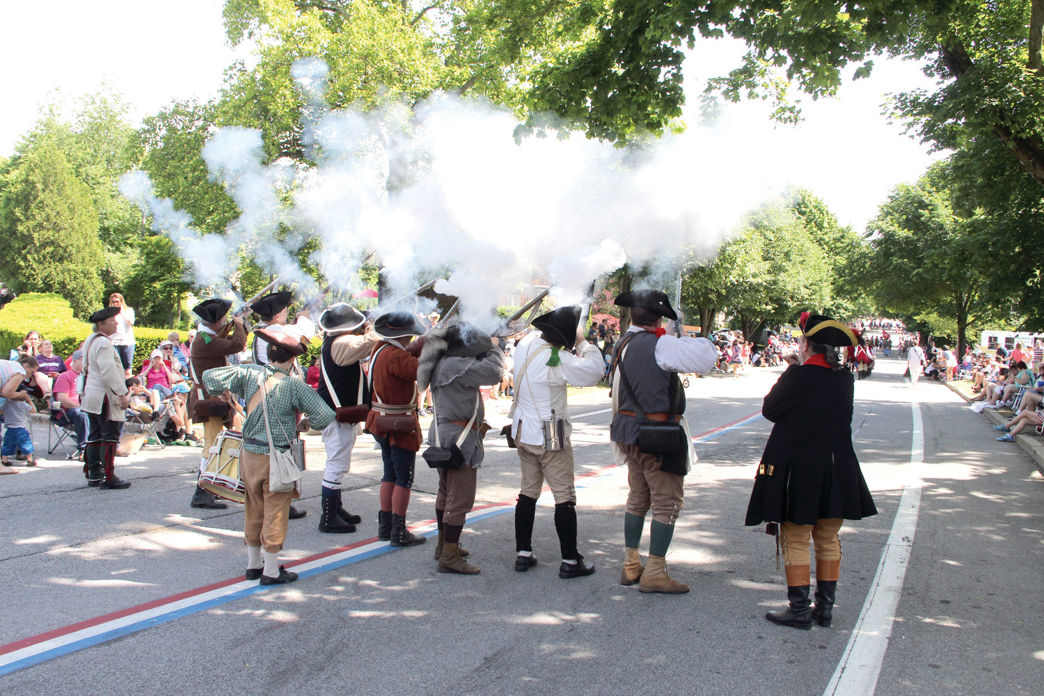 AND WHEN THE SMOKE CLEARED...the Gaspee Days parade carried on.